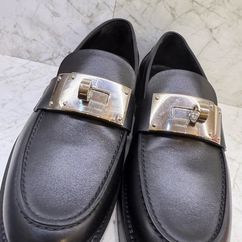 HERMES黑銀KELLY 瑪莉珍鞋37-4
