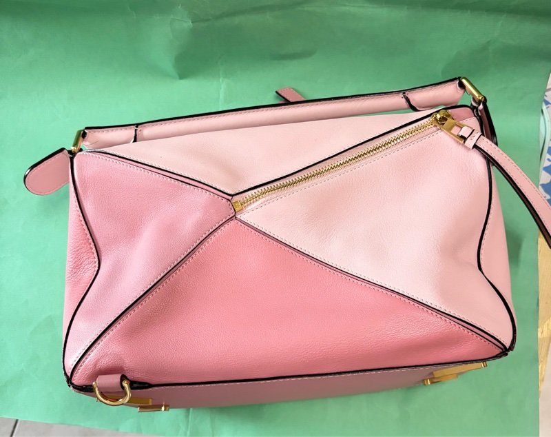 LOEWE 羅威 深淺粉色拼接手提/斜背包 28*13*17-2