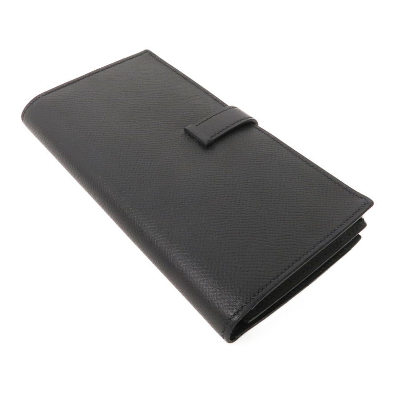 HERMES Epsom皮革Bearn Wallet銀扣長錢包Noir-4