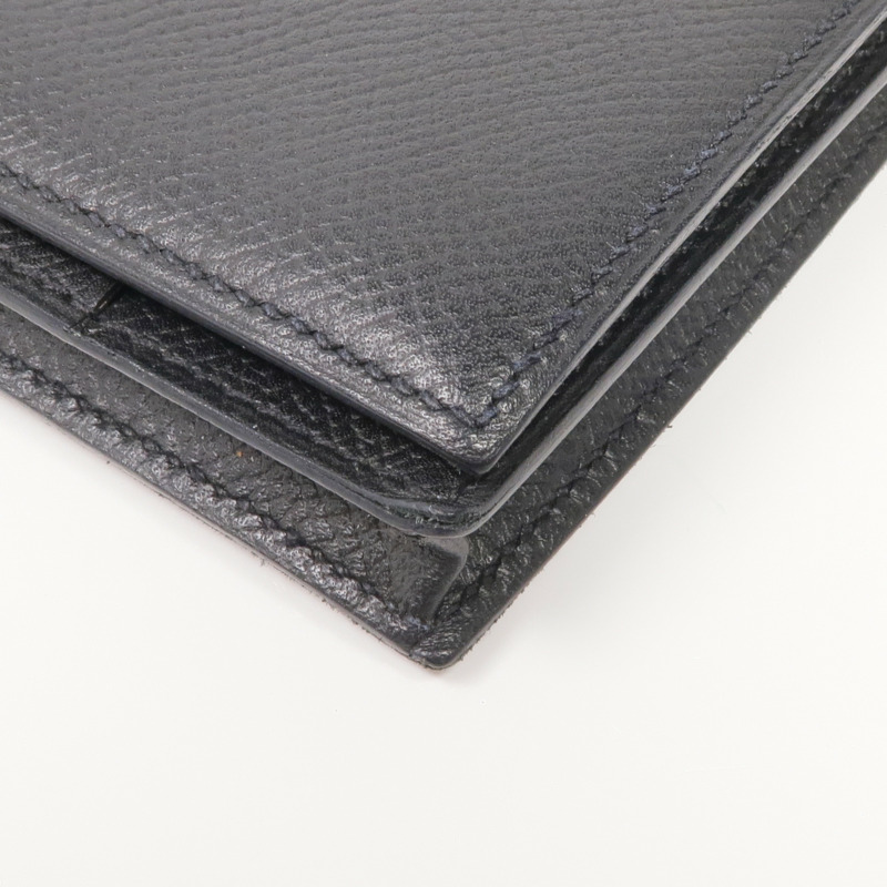 HERMES Epsom皮革Bearn Wallet銀扣長錢包Noir-6
