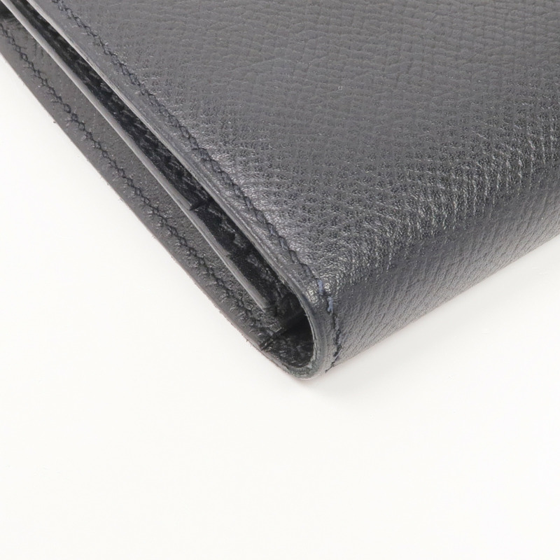 HERMES Epsom皮革Bearn Wallet銀扣長錢包Noir-8