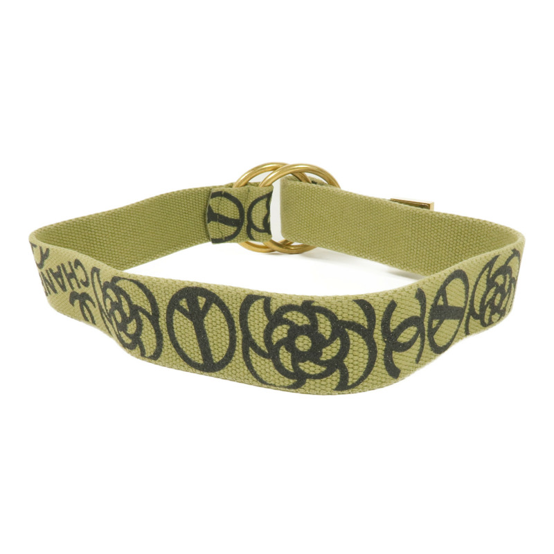 CHANEL 帆布Belt金扣皮帶-2