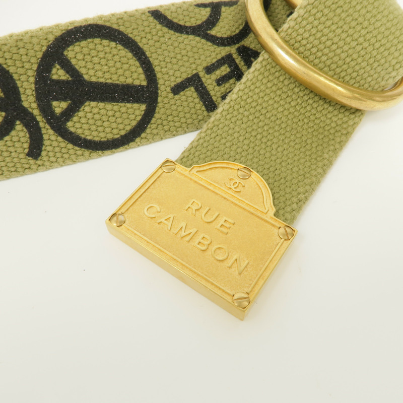 CHANEL 帆布Belt金扣皮帶-4