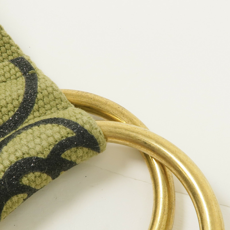 CHANEL 帆布Belt金扣皮帶-9