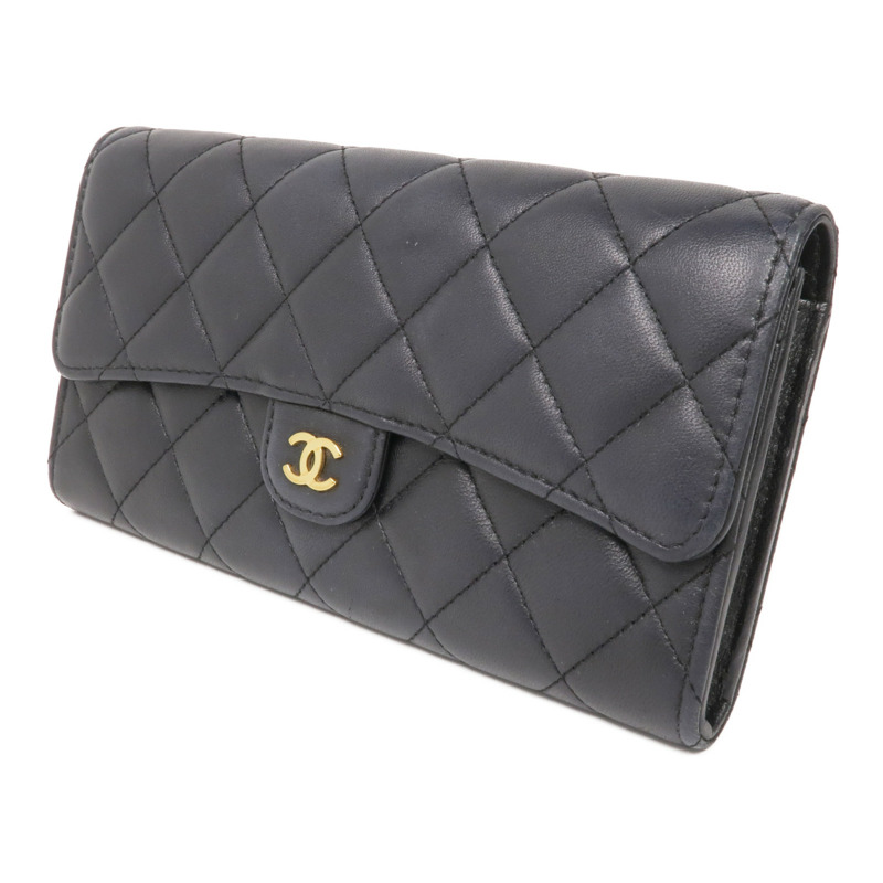 CHANEL 羊皮皮革Long Wallet金扣長錢包-2