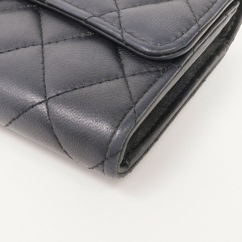 CHANEL 羊皮皮革Long Wallet金扣長錢包-6