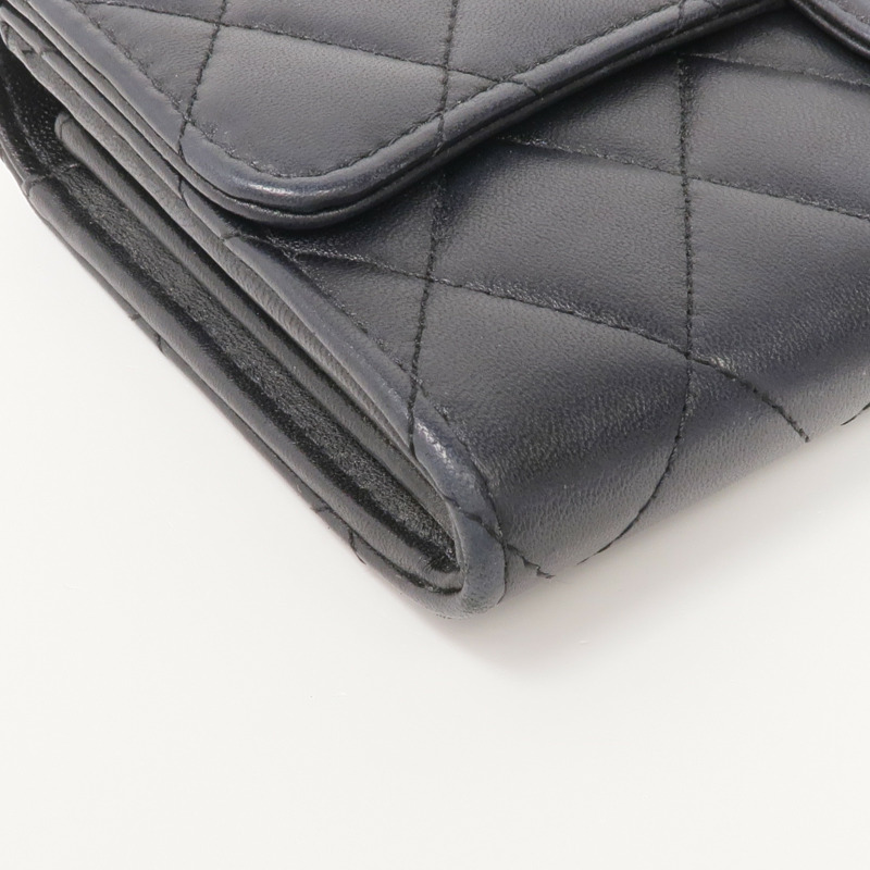 CHANEL 羊皮皮革Long Wallet金扣長錢包-7