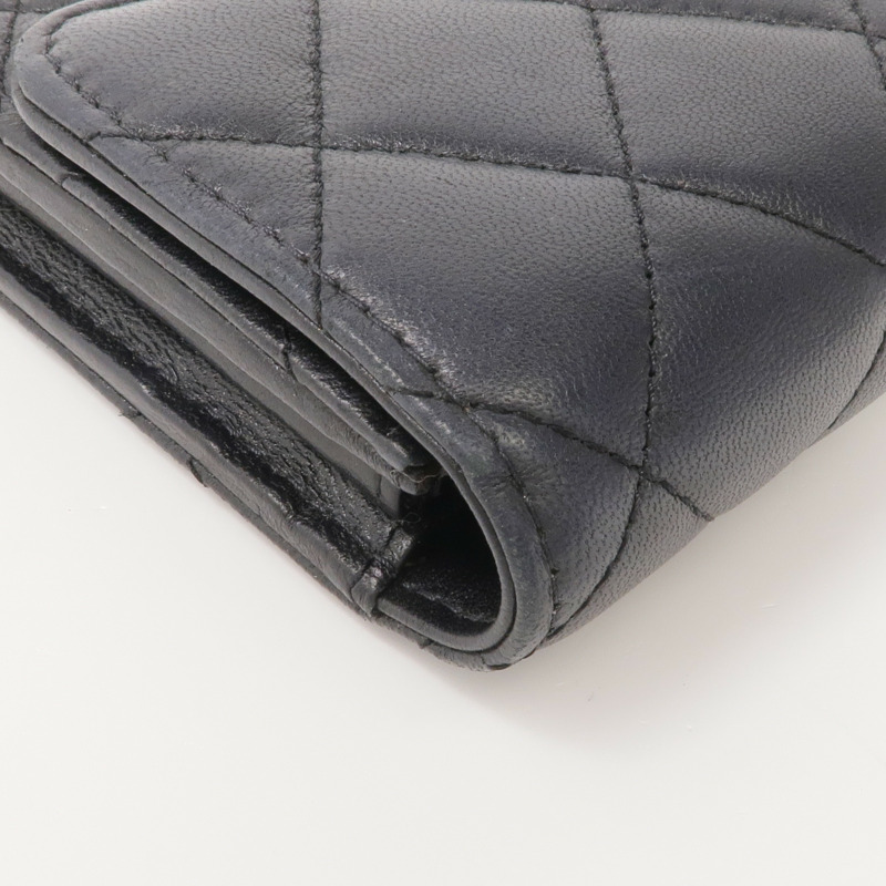 CHANEL 羊皮皮革Long Wallet金扣長錢包-8