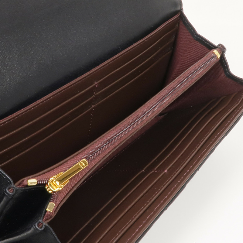 CHANEL 羊皮皮革Long Wallet金扣長錢包-12