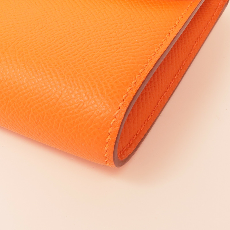 HERMES Epsom皮革Cosntance To Go金扣肩背袋Orange-4