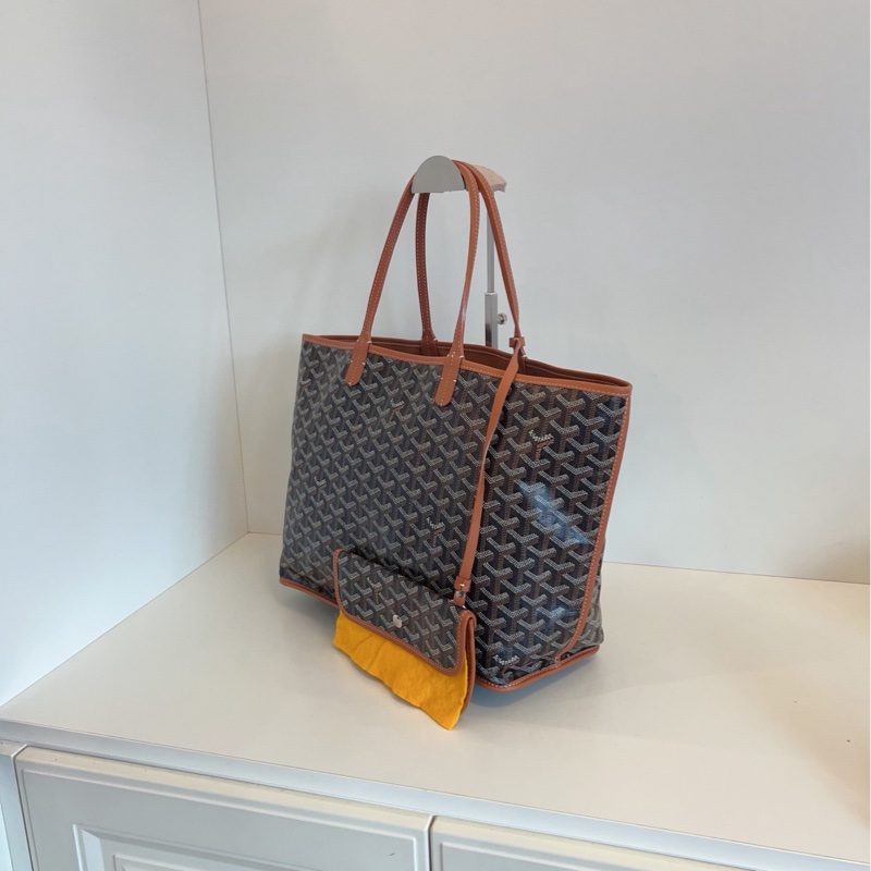 【99新🆕】Goyard 雙面雙色 內里全皮 棕色焦糖色老花 子母 中號 購物袋 托特包 手提包 單肩包-2