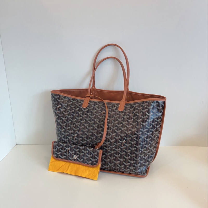 【99新🆕】Goyard 雙面雙色 內里全皮 棕色焦糖色老花 子母 中號 購物袋 托特包 手提包 單肩包-6