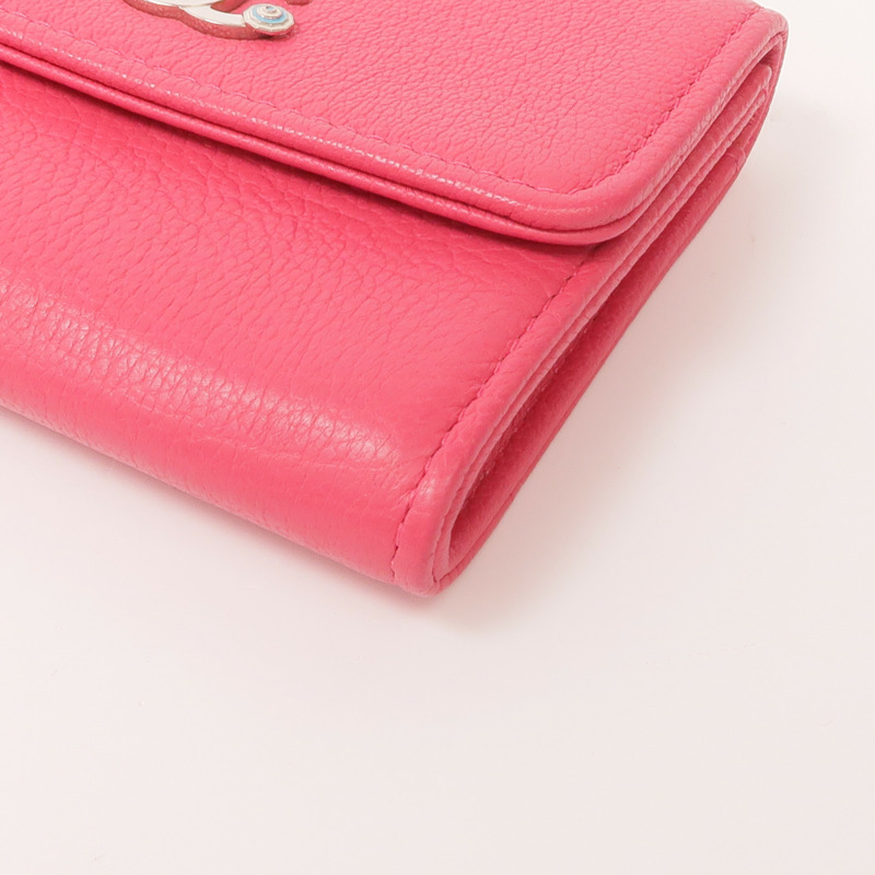 CHANEL 牛皮皮革Wallet銀扣錢包-6