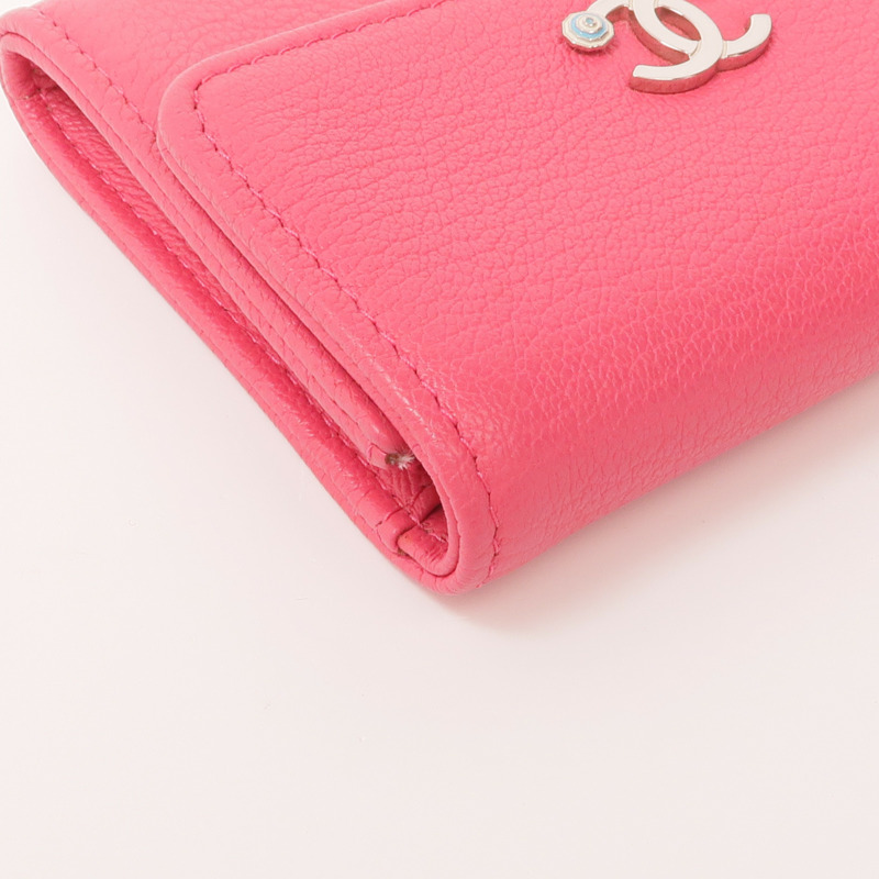 CHANEL 牛皮皮革Wallet銀扣錢包-8