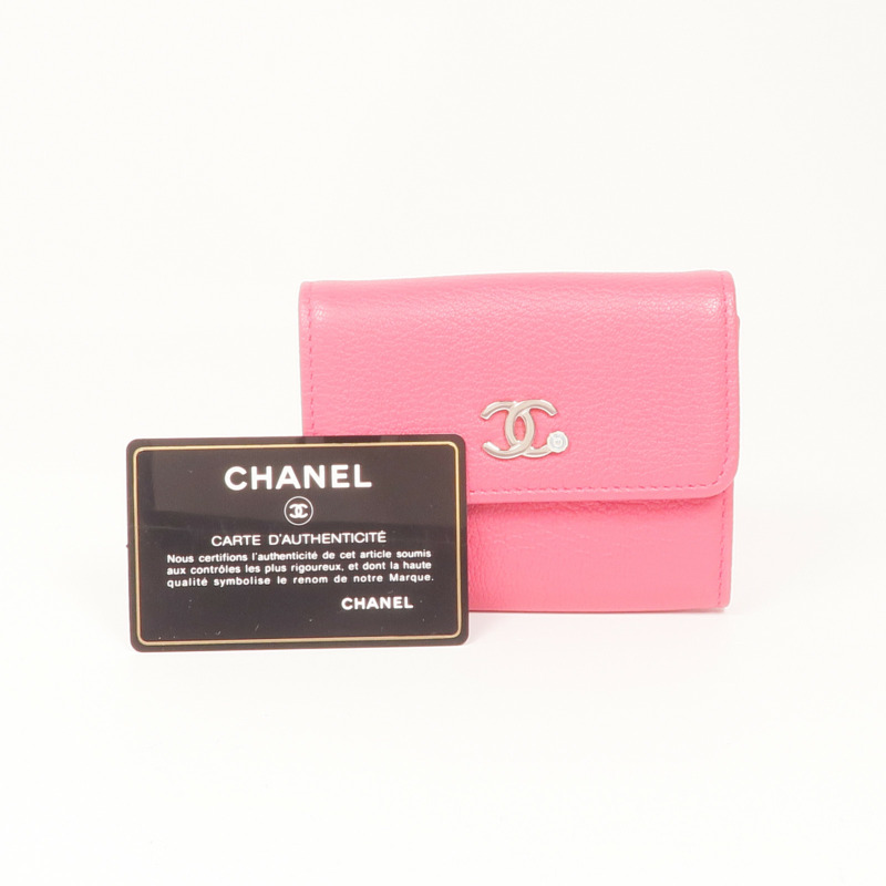 CHANEL 牛皮皮革Wallet銀扣錢包-15