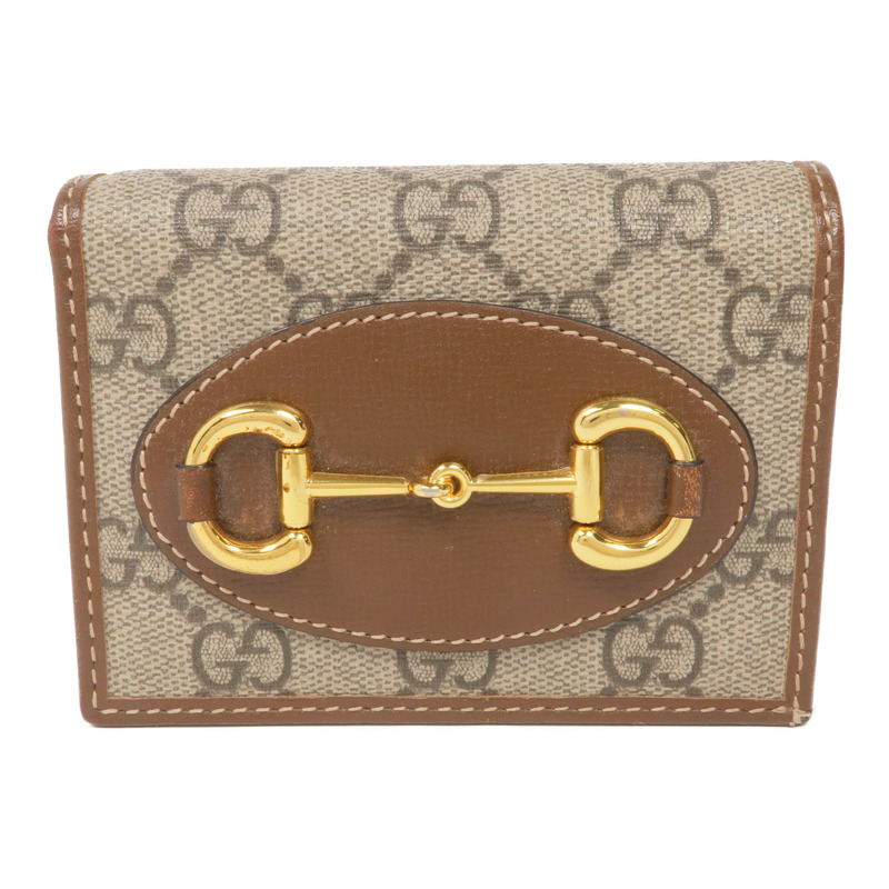 GUCCI 塗層帆布Horsebit Wallet金扣錢包-0
