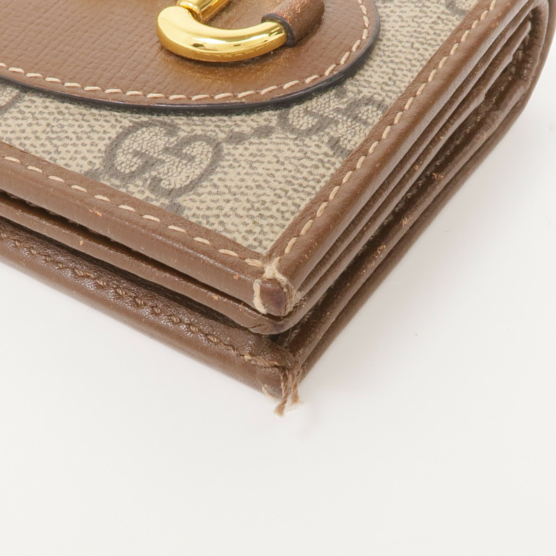 GUCCI 塗層帆布Horsebit Wallet金扣錢包-6