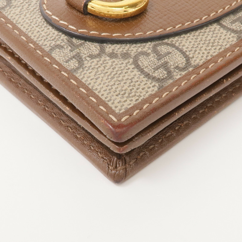 GUCCI 塗層帆布Horsebit Wallet金扣錢包-7