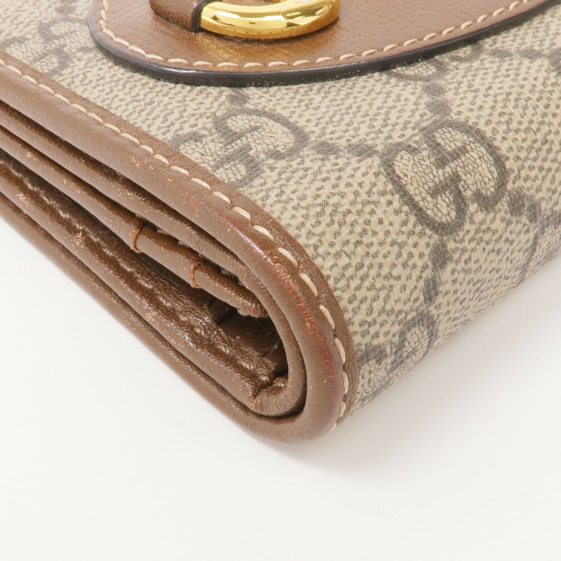GUCCI 塗層帆布Horsebit Wallet金扣錢包-8
