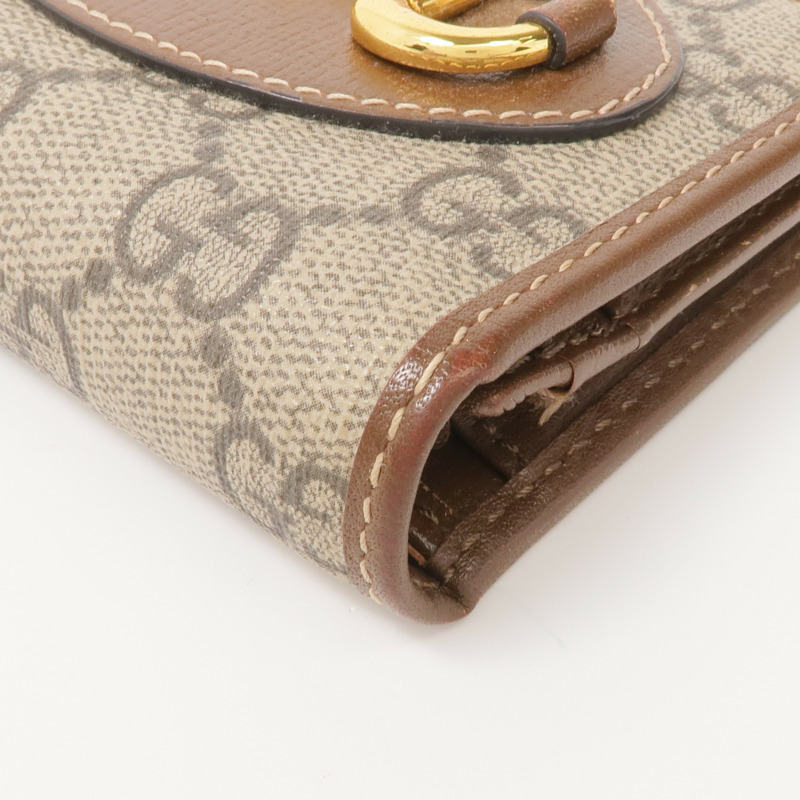 GUCCI 塗層帆布Horsebit Wallet金扣錢包-9