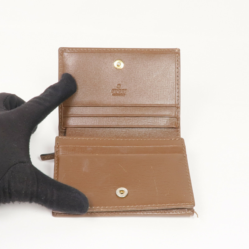 GUCCI 塗層帆布Horsebit Wallet金扣錢包-10