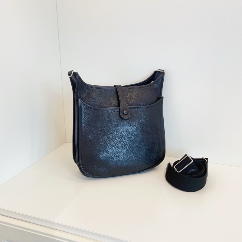 【98新🆕】Hermes Evelyne33 伊芙琳黑色銀扣 金剛色 斜挎包 單肩包-1