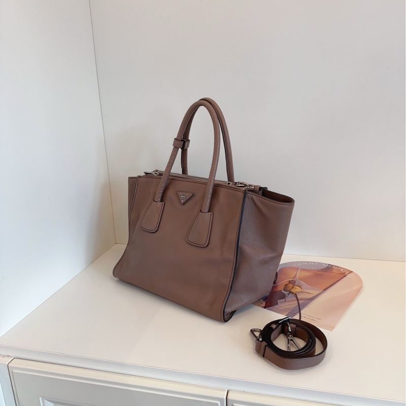 【98新🆕】Prada 經典大地色蝙蝠包手提包 單肩包-3