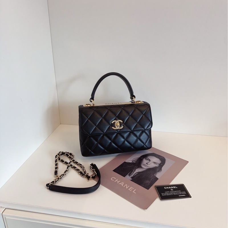 【98新🆕】Chanel大經典黑金 Trendy‎ cc bag 手提斜挎包 小號-0