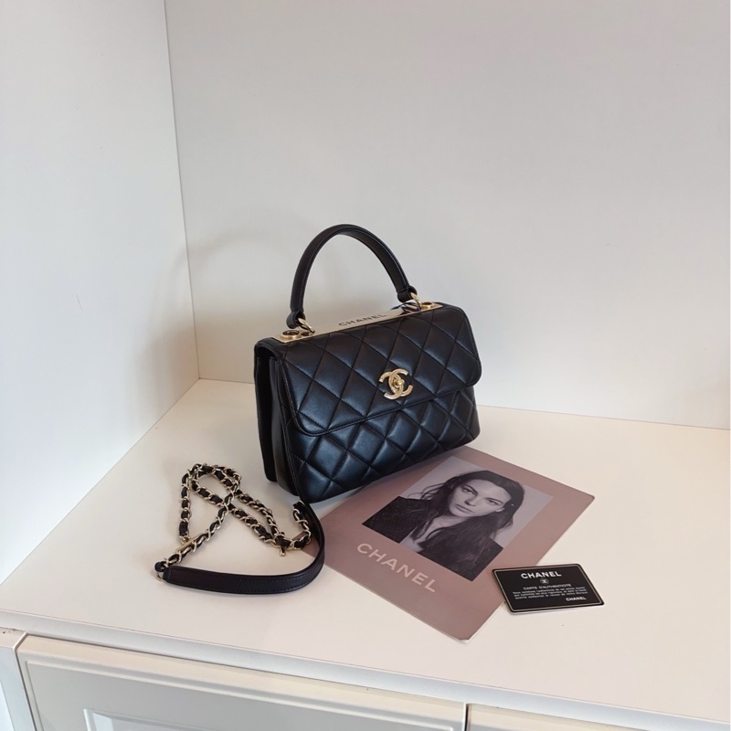 【98新🆕】Chanel大經典黑金 Trendy‎ cc bag 手提斜挎包 小號-2