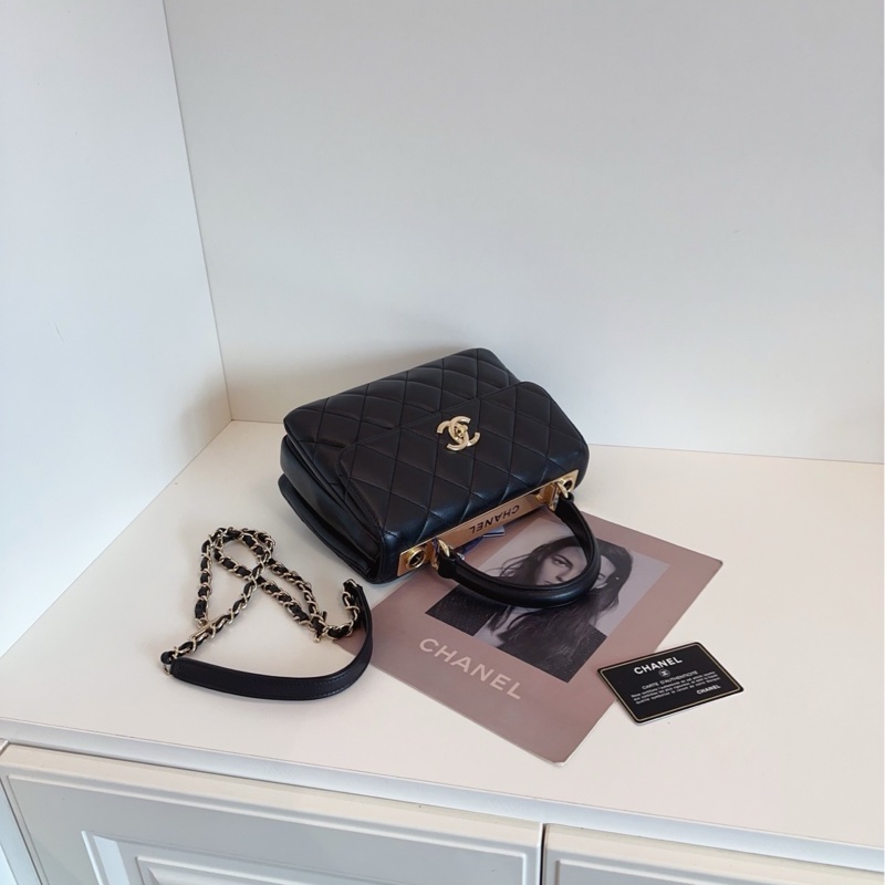 【98新🆕】Chanel大經典黑金 Trendy‎ cc bag 手提斜挎包 小號-5