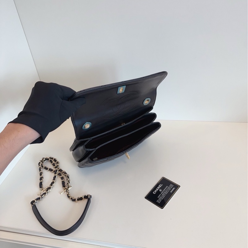 【98新🆕】Chanel大經典黑金 Trendy‎ cc bag 手提斜挎包 小號-6