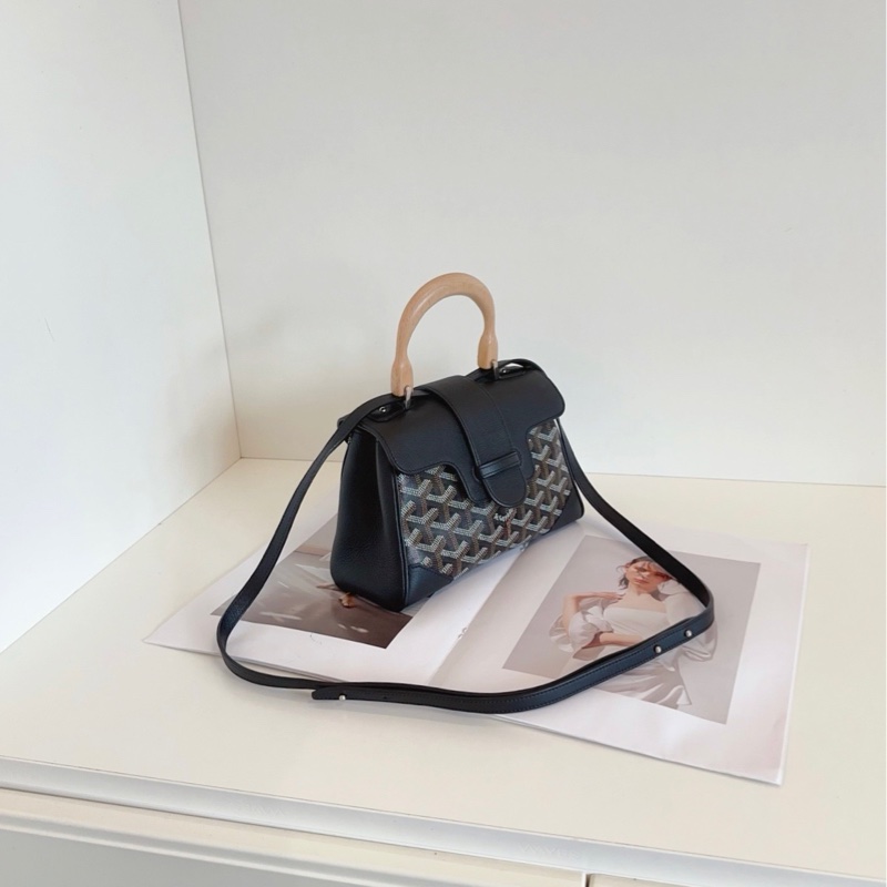 【98+新🆕】Goyard 黑色老花mini saigon木柄西貢包手提包 斜挎包 單肩包-2