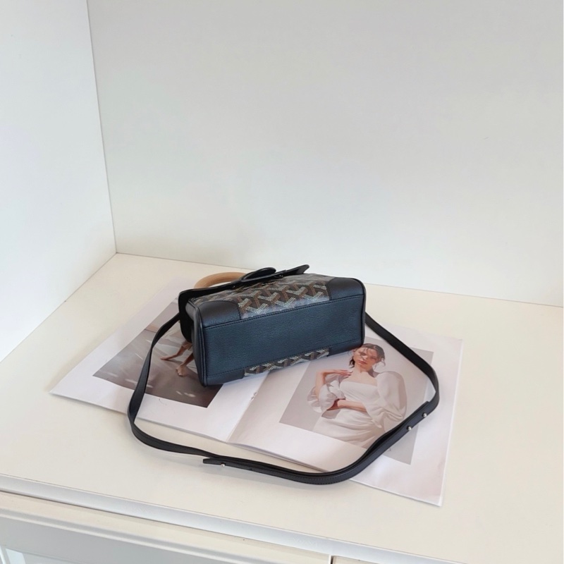 【98+新🆕】Goyard 黑色老花mini saigon木柄西貢包手提包 斜挎包 單肩包-4