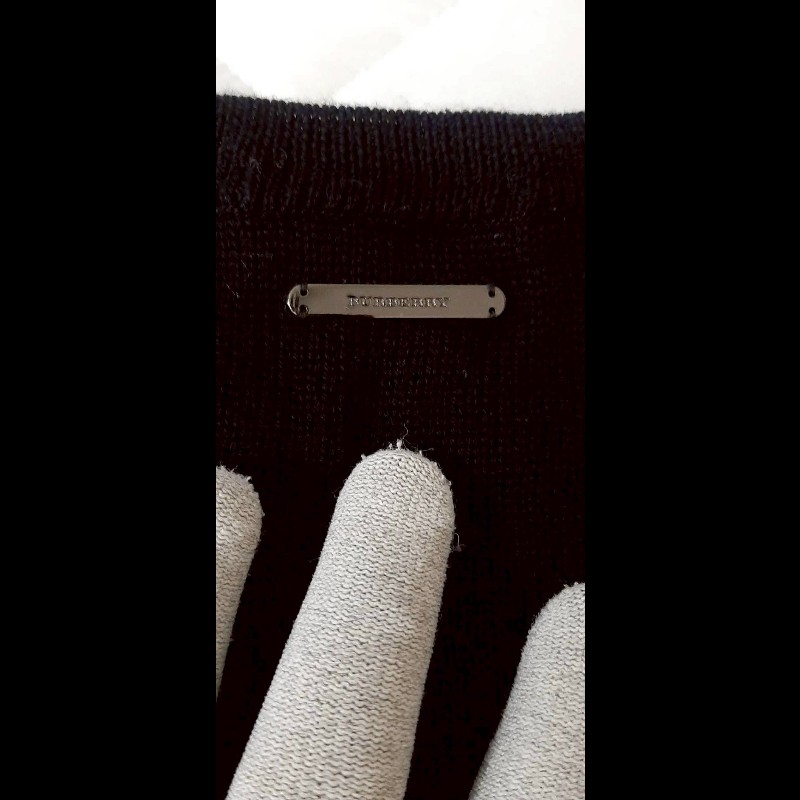 （日本製MIJ）BURBERRY 博柏利 LONDON 女菱格紋混羊毛長袖針織毛衣1號-5