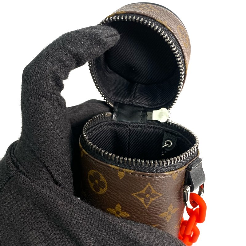 ☆ Louis Vuitton 路易威登 Brown Coated Canvas Monogram Barrel Pouch M00966 啡色塗層帆布經典老花小袋 - 257021473-7