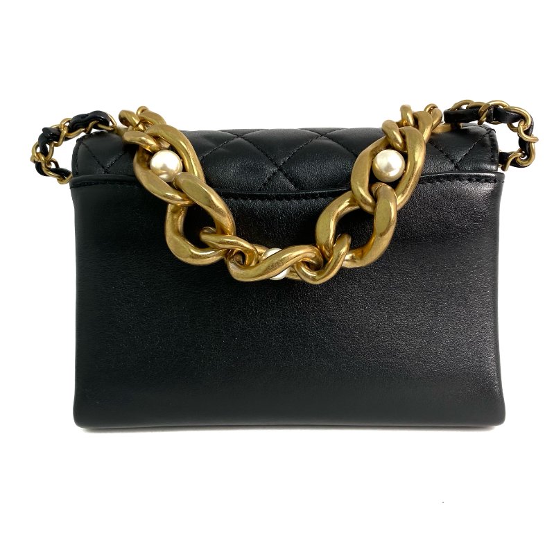 △ Chanel 香奈兒 Black Lambskin Gold Tone Metal Chain 2 Way Bag AS2638 黑色小羊皮金色金屬鎖鏈兩用袋 - 257021017-2