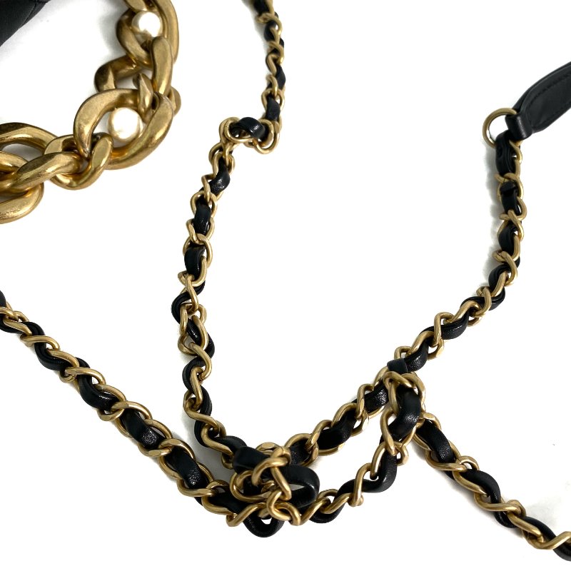 △ Chanel 香奈兒 Black Lambskin Gold Tone Metal Chain 2 Way Bag AS2638 黑色小羊皮金色金屬鎖鏈兩用袋 - 257021017-12