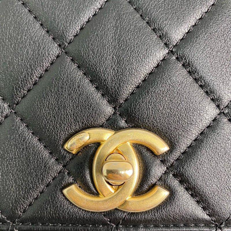 △ Chanel 香奈兒 Black Lambskin Gold Tone Metal Chain 2 Way Bag AS2638 黑色小羊皮金色金屬鎖鏈兩用袋 - 257021017-13