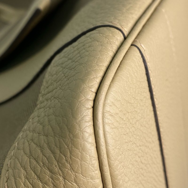 △ Hermes 愛馬仕 Beige Canvas Palladium Plated Metal Garden Party Pockets Vertical Tote Bag Stamp W 淺褐色帆布鍍鈀金屬托特袋W刻 - 257021387-5