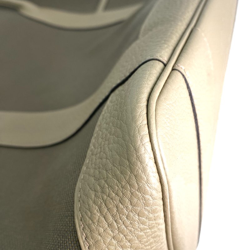 △ Hermes 愛馬仕 Beige Canvas Palladium Plated Metal Garden Party Pockets Vertical Tote Bag Stamp W 淺褐色帆布鍍鈀金屬托特袋W刻 - 257021387-7