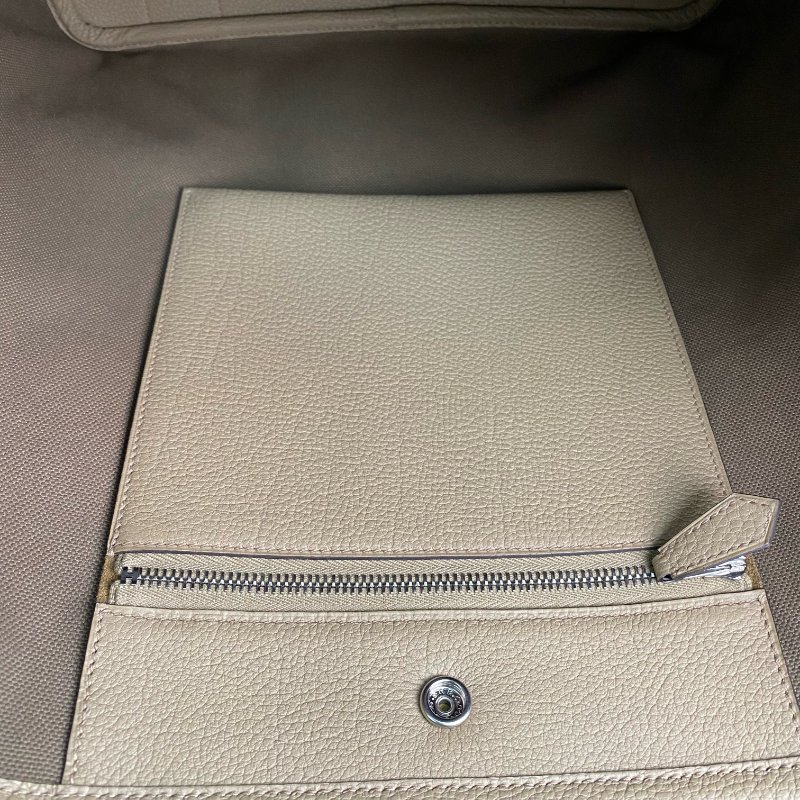 △ Hermes 愛馬仕 Beige Canvas Palladium Plated Metal Garden Party Pockets Vertical Tote Bag Stamp W 淺褐色帆布鍍鈀金屬托特袋W刻 - 257021387-13