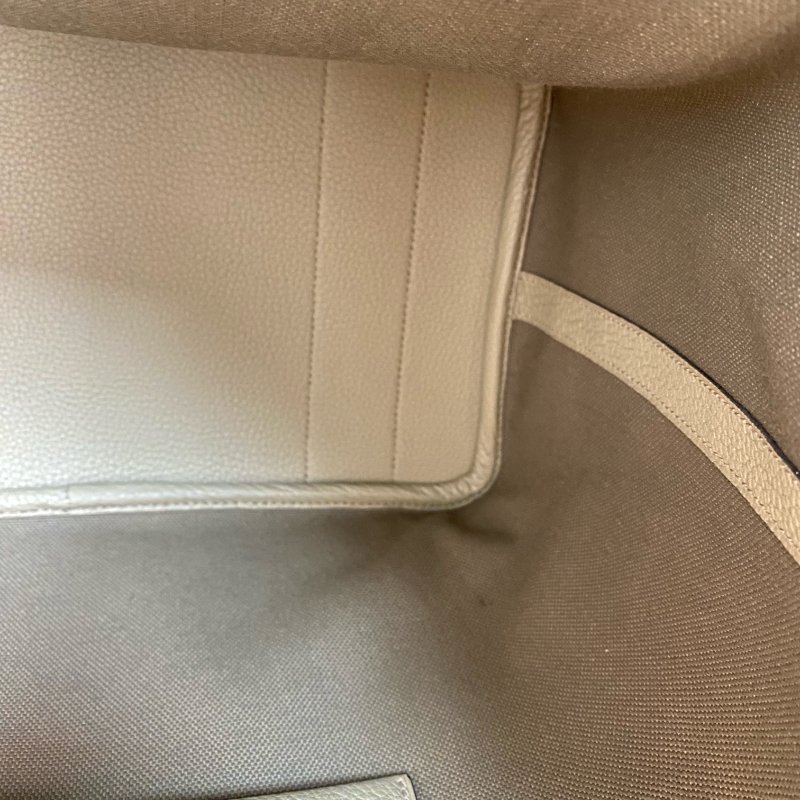 △ Hermes 愛馬仕 Beige Canvas Palladium Plated Metal Garden Party Pockets Vertical Tote Bag Stamp W 淺褐色帆布鍍鈀金屬托特袋W刻 - 257021387-15