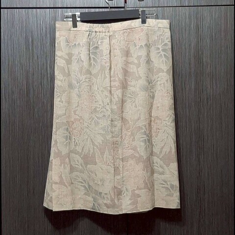 超稀有絕版BURBERRYS 博柏利 女麻料混羊毛印花半身裙19BR