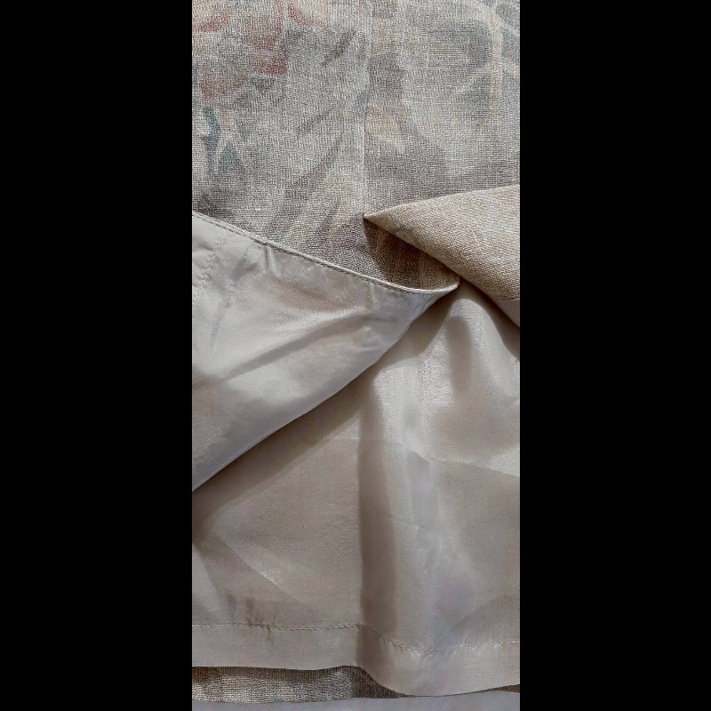 超稀有絕版BURBERRYS 博柏利 女麻料混羊毛印花半身裙19BR-5