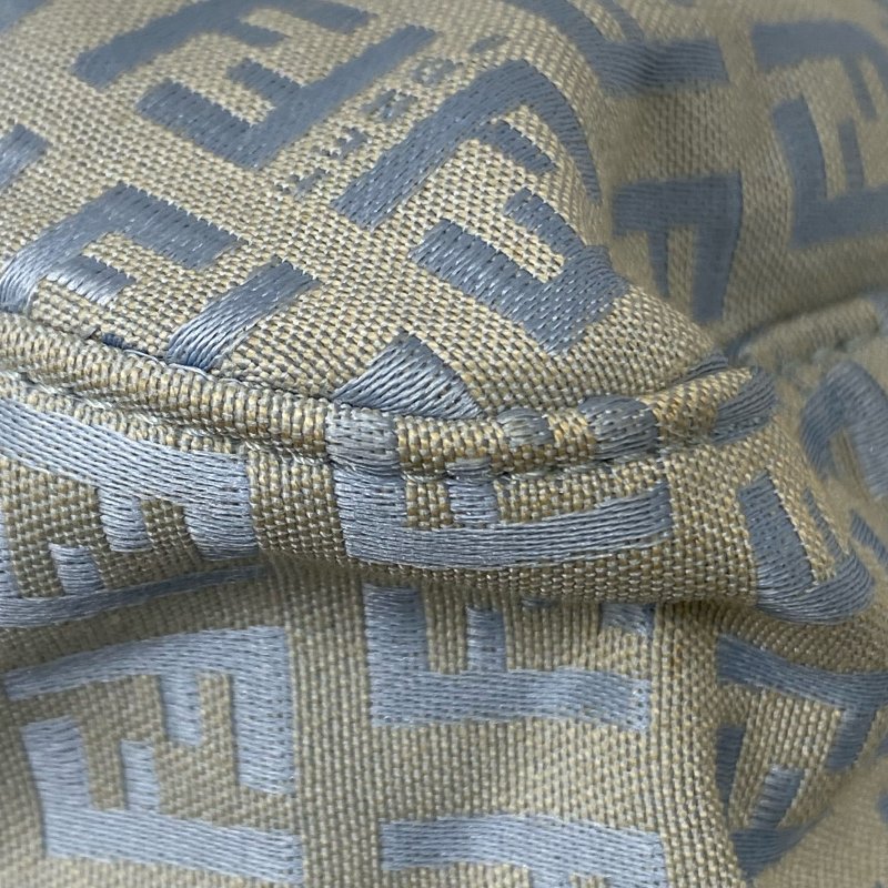 ☆ Fendi 芬迪 Light Blue Zucchino Canvas Mamma Baguette Shoulder Bag 淺藍色老花法棍肩背袋 - 257022489-11