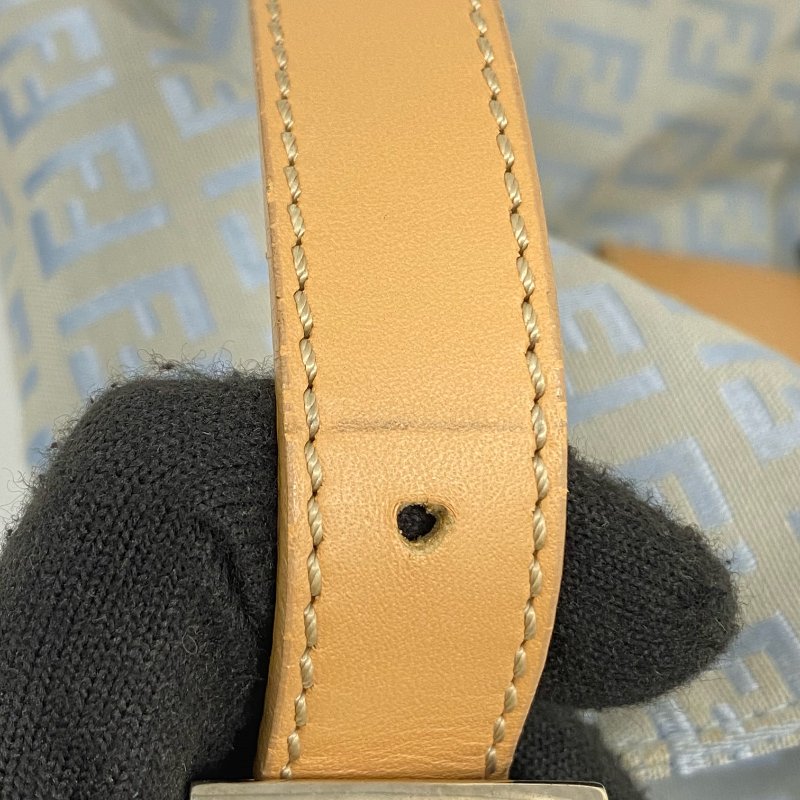 ☆ Fendi 芬迪 Light Blue Zucchino Canvas Mamma Baguette Shoulder Bag 淺藍色老花法棍肩背袋 - 257022489-17