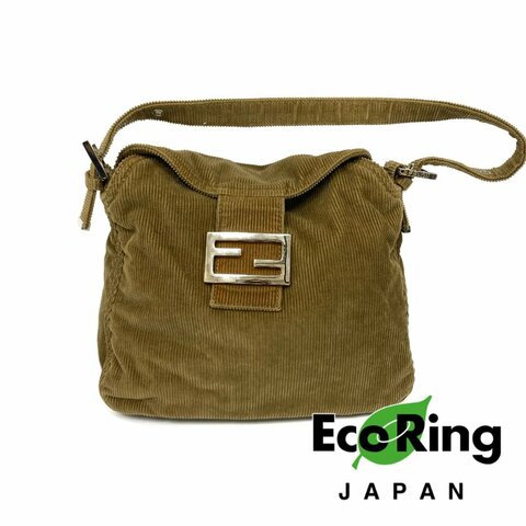 ☆ Fendi 芬迪 Brown Corduroy Mamma Shoulder Bag 啡色燈芯絨肩背袋 - 257022488