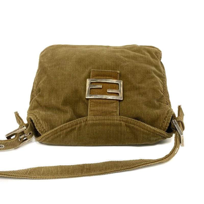 ☆ Fendi 芬迪 Brown Corduroy Mamma Shoulder Bag 啡色燈芯絨肩背袋 - 257022488-5