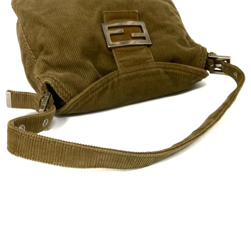 ☆ Fendi 芬迪 Brown Corduroy Mamma Shoulder Bag 啡色燈芯絨肩背袋 - 257022488-6