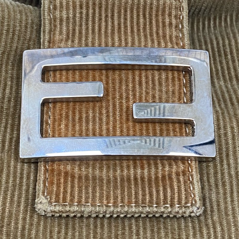 ☆ Fendi 芬迪 Brown Corduroy Mamma Shoulder Bag 啡色燈芯絨肩背袋 - 257022488-11